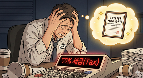 단기매매시 높은 양도소득세 부담때문에 머리가 아파 부동산 매매사업자 등록을 고민중인 의뢰인